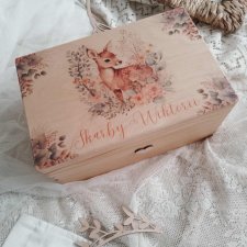 POJEMNIK NA ZABAWKI, kuferek wspomnień, prezent na chrzest roczek