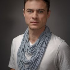 Naszyjnik dzianinowy - szary (uniksex)