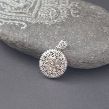 Srebrny wisiorek ze złotem 18K