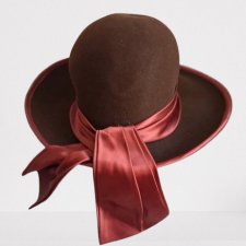 Kapelusz melonik Retro Vintage Damski z kokardą wstążką