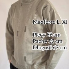 Męski zielony khaki oversize sweter vintage – old money / retro męski golf bez kołnierza
