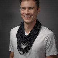 Naszyjnik dzianinowy - czarny (uniksex)