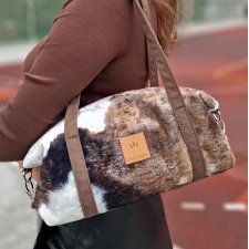 Welurowa torebka jamnik Czekoladowa Krówka