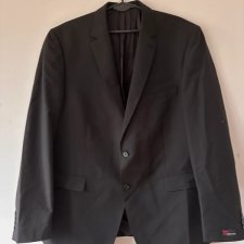 Czarna marynarka klasyczna – elegancki fason biznesowy w prążek Atelier Torino 6XL/5XL