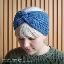 Opaska merino "Niezapominajka" - naturalna, miękka, nie gryząca, ciepła