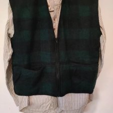 Kamizelka Bezrękawnik ocieplana Męski/Unisex - Zielono-Czarna Krata Buffalo Check