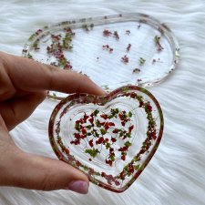 Zestaw podstawek z żywicy z suszonymi kwiatami