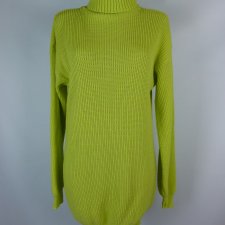 Pretty Little Thing dłuższy sweter golf kanarkowy akryl S/M