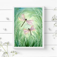 Ważki. Oryginalna akwarela A4