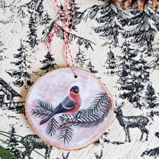 Drewniana, ręcznie robiona ozdoba choinkowa Gil, możliwa personalizacja