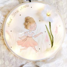 Podświetlany obrazek z aniołkiem, pamiątka dla dziewczynki
