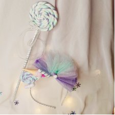 Opaska świąteczna z cukierkami, ozdoba do włosów bożonarodzeniowa, kostium słodycze