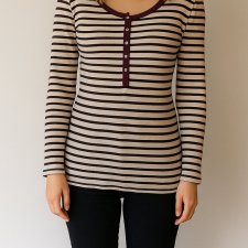 Marynarska Bluzka Vintage Y2K Paski SWAG długi rękaw