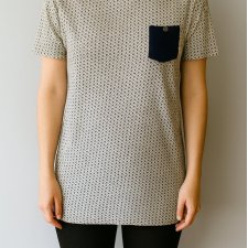 Koszulka Vintage z kieszonką Retro wzory Uniseks