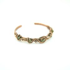 Bransoleta mankietowa z zielonym turmalinem