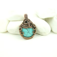 Wisiorek z howlitem wire wrapping