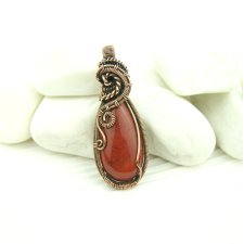Jaspis mokait wisiorek wire wrapping