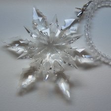 DUŻA SZKLANA  KRYSZTAŁOWA ZAWIESZKA ŚNIEŻYNKA