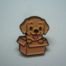 PIN PRZYPINKA BROSZKA PIES PIESEK SZCZENIAK LABRADOR RETRIEVER W KARTONIE