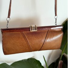 vintage lata 80-te clutch skóra
