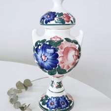 Wazon amfora ręcznie malowana, Koło, PRL