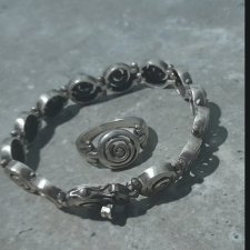 srebrna bransoletka z pierścionkiem