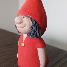 Skrzat ceramiczna  skandynawska figurka ręcznie malowana ceramika vintage