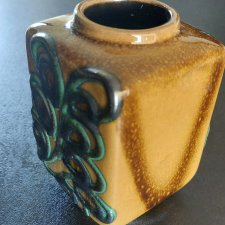 Strehla Germany lata  60-te/70-te ceramiczny wazon ręcznie malowany