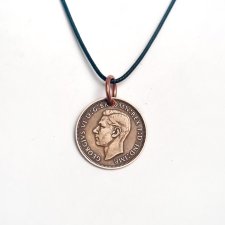 Wisiorek z monety one penny 1938