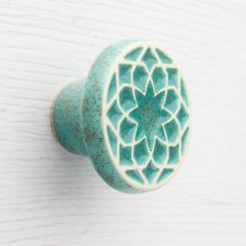 Gałka do mebli miętowa nakrapiana, wz.1