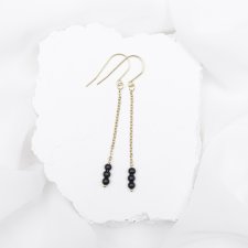 Delikatne kolczyki pozłacane z Onyskem