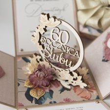 60 rocznica ślubu, diamentowe gody, exploding box, kartka 3d