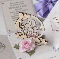30 rocznica ślubu, perłowe gody, exploding box, kartka 3d