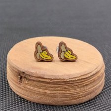 Kolczyki drewniane BANANY