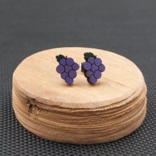Kolczyki drewniane WINOGRONA