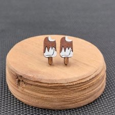 Kolczyki drewniane LODY NA PATYKU