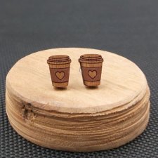 Kolczyki drewniane KAWA