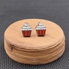 Kolczyki drewniane BABECZKI BIAŁE