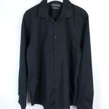 Primark elegancka czarna koszula slim fit 17" / 43 cm - XL