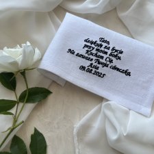 Lniana Poszetka do garnituru z tekstem