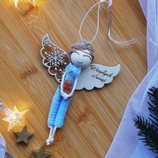 Świąteczny aniołek chłopiec | Świąteczna zawieszka anioł