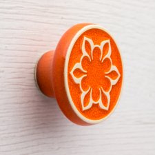 Ceramiczna gałka do mebli pomarańczowa, wz.2