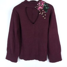 Koton sweter akryl burgund cekiny / M