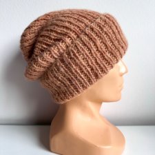 Ręcznie robiona czapka damska MORGANA Alpaka z Jedwabiem 9026/37 Blush - od ręki