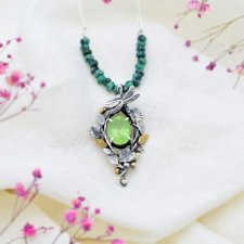 Srebrny Wisiorek z Oliwinem i Ważką