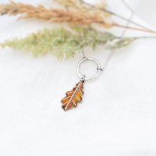 Wisiorek z Jesiennym Liściem Dębu