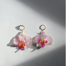 Kolczyki z prawdziwą orchideą