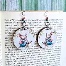 Kolczyki wiszące - Króliczek ( okrągłe )