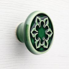 Gałka do mebli zieleń butelkowa, wz.2