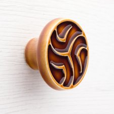 Gałka do mebli miodowo-brązowa, wz.18